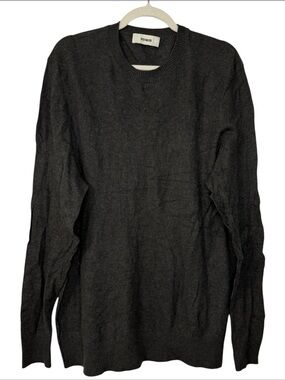 Buck Mason 100% Wool Charcoal Gray Crewneck Sweater
